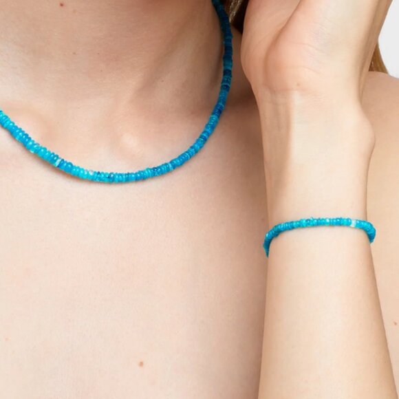 AAA Opal Beaded Bracelet Gold Chain Waterproof Ethiopian Fire Opal Bracelet - Picture 10 of 12